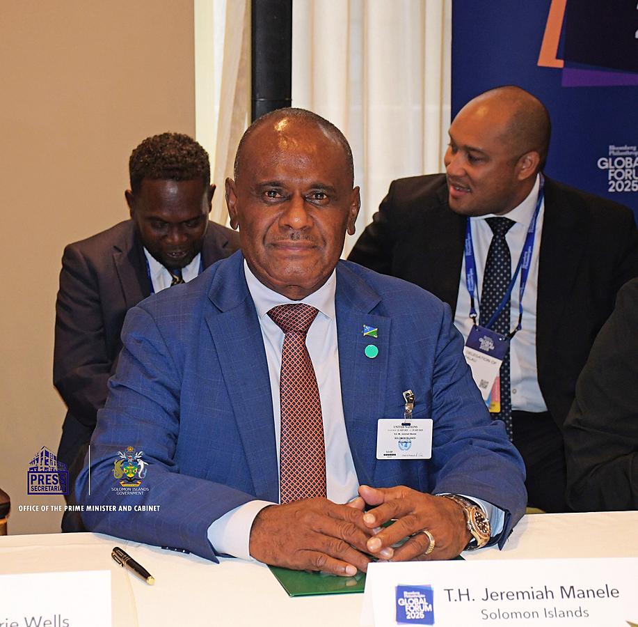 PM Manele highlights Solomon Islands’ leadership in ocean governance at Bloomberg Global Forum